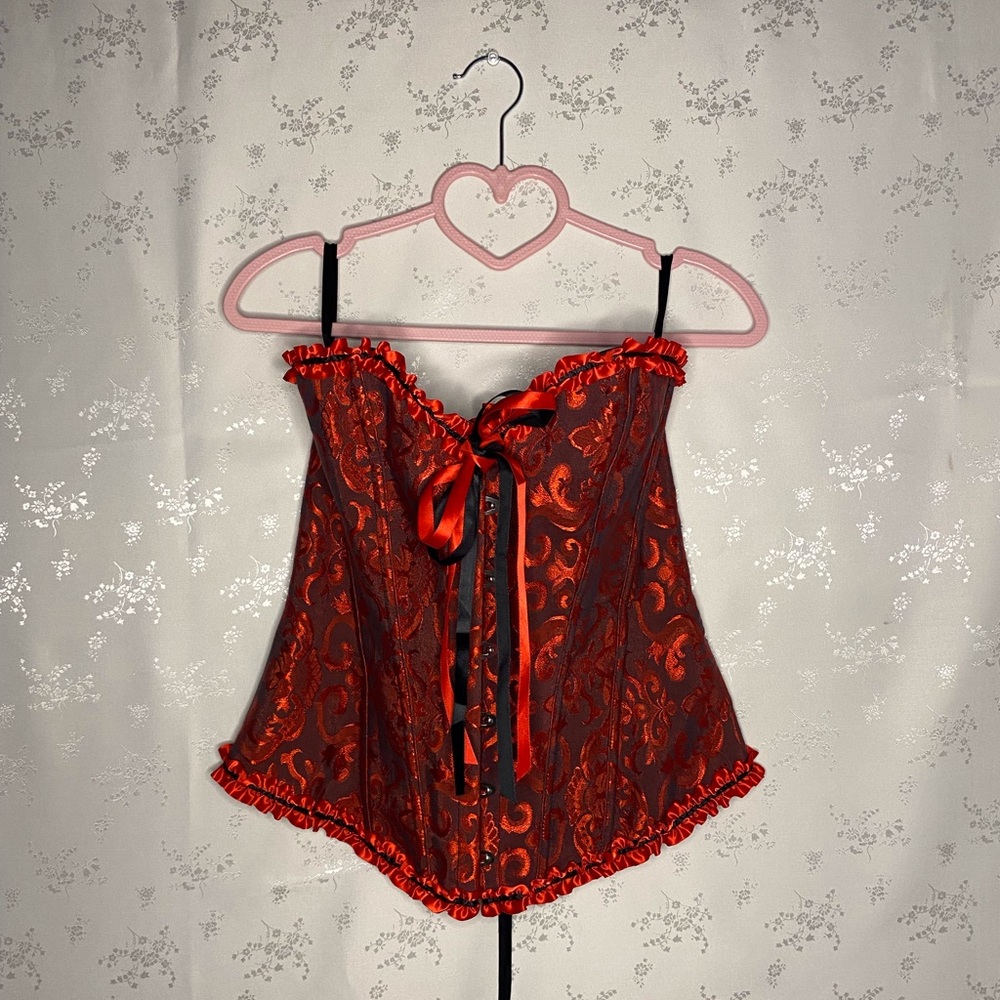 red & black corset